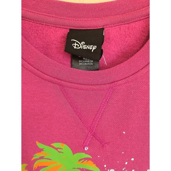 Disney Minnie Mouse and Daisy Duck Hot Pink Beach Crewneck — BoxLunch Small - Picture 4 of 11